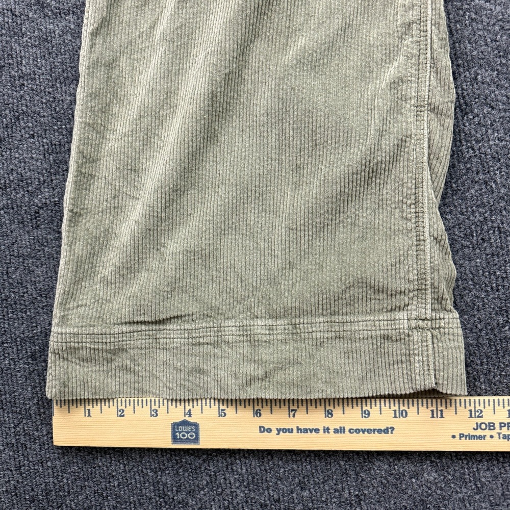 American Eagle Cargo Pants Womens 10 Green Tan Corduroy Wide Leg Skater Baggy - Picture 11 of 16